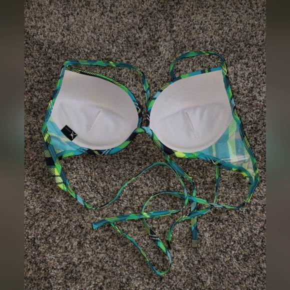 Oakley | Bright Plaid String Bikini Top - Picture 6 of 6